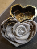 Heart shaped trinket box.
